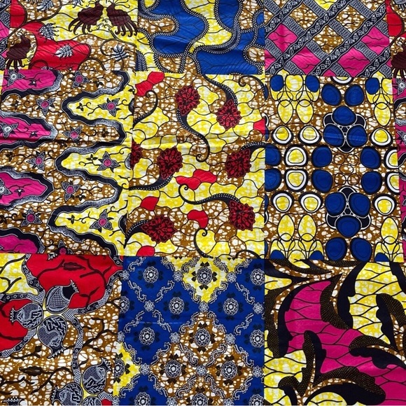 Yellow Mixed Print Multicolor Cotton Print Fabric - Picture 2 of 3